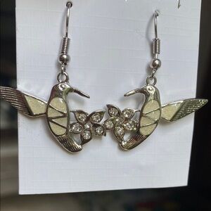 Elegant Silver Hummingbird Earrings